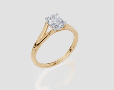 18ct Yellow Gold Oval Cut 0.75 Carat of Lab-Grown Diamond Ring