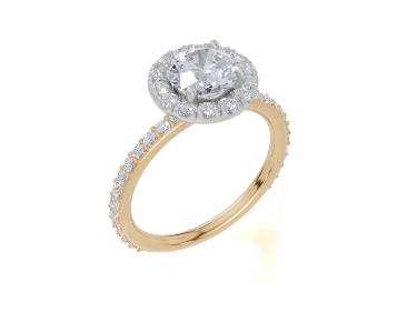 18ct Yellow Gold Round Cut 1.59 Carat tw of Diamond Ring