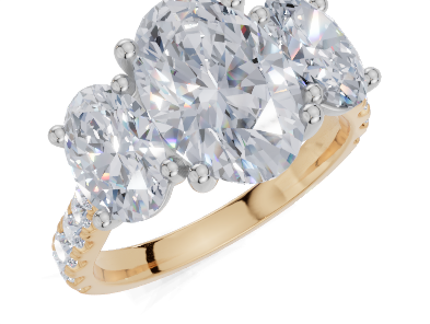 18ct White Gold Oval Cut 2.87 Carat tw of Diamond Ring