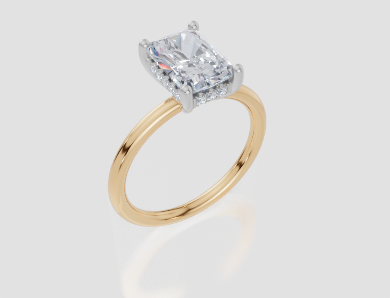 18ct Yellow Gold Radiant Cut 2.08 Carat tw of Lab-Grown Diamond Ring