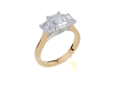 18ct Yellow Gold Emerald Cut 1.66 Carat tw of Diamond Ring