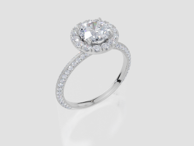 18ct White Gold Round Cut 1.61 Carat tw of Lab-Grown Diamond Ring