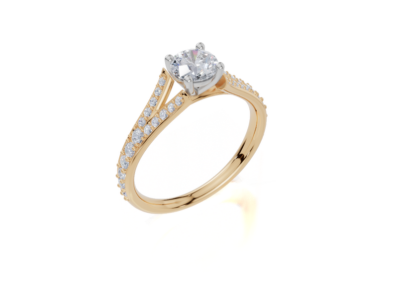 18ct Yellow Gold Round Cut 0.83 Carat tw of Diamond Ring