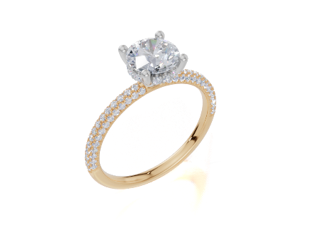 18ct Yellow Gold Round Cut 1.37 Carat tw of Diamond Ring