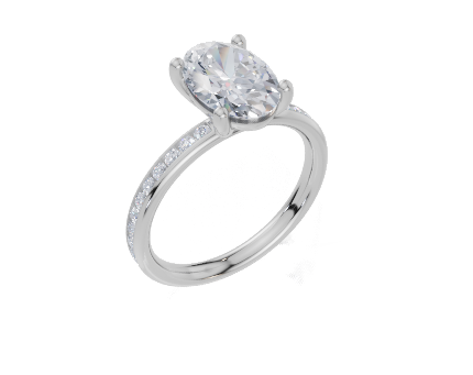 18ct White Gold Oval Cut 2.33 Carat tw of Lab-Grown Diamond Ring