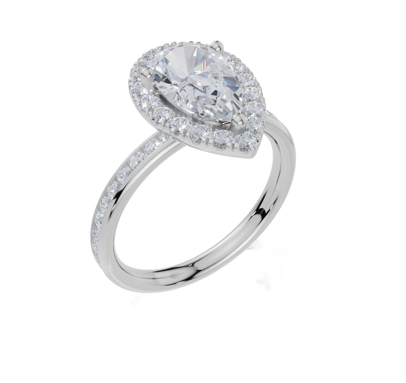 18ct White Gold Pear Cut 2.17 Carat tw of Diamond Ring