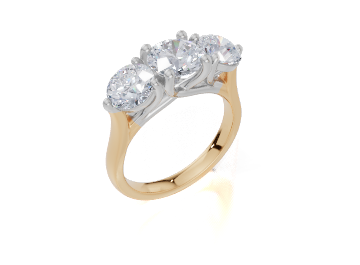 18ct Yellow Gold Round Cut 2.50 Carat tw of Diamond Ring