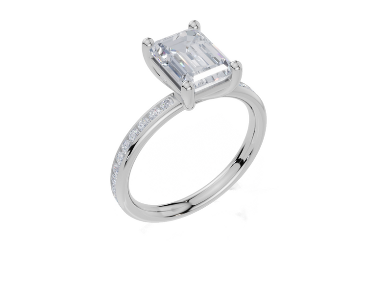 18ct White Gold Emerald Cut 2.33 Carat tw of Diamond Ring