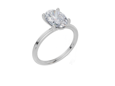 18ct White Gold Oval Cut 2.00 Carat of Diamond Ring
