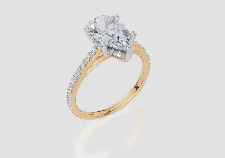 18ct Yellow Gold Pear Cut 2.40 Carat tw of Lab-Grown Diamond Ring