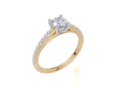 18ct Yellow Gold Round Cut 0.82 Carat tw of Diamond Ring