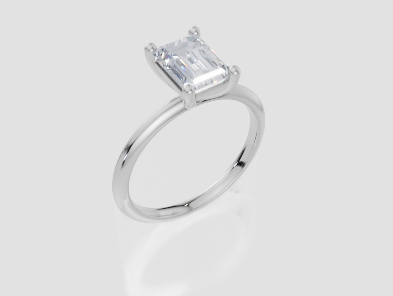 18ct White Gold Emerald Cut 1.50 Carat of Lab-Grown Diamond Ring