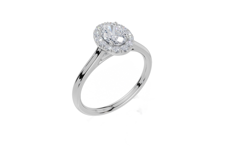 18ct White Gold Oval Cut 0.68 Carat tw of Diamond Ring