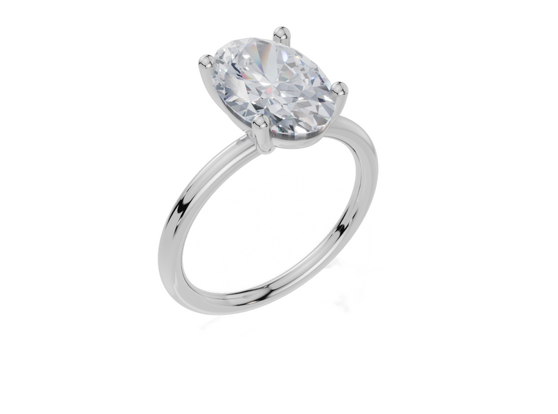 18ct White Gold Oval Cut 3.00 Carat of Lab-Grown Diamond Ring