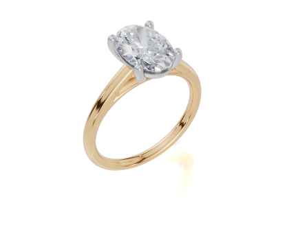 18ct Yellow Gold Oval Cut 2.00 Carat of Lab-Grown Diamond Ring