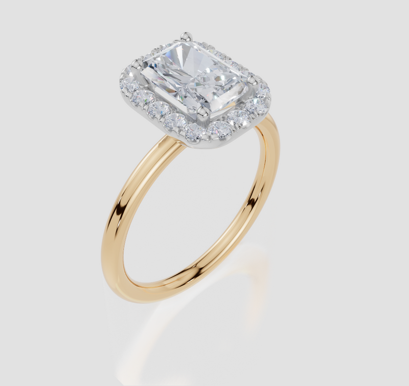 18ct Yellow Gold Radiant Cut 1.80 Carat tw of Lab-Grown Diamond Ring