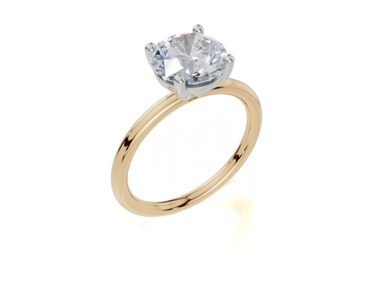 18ct Yellow Gold Round Cut 2.00 Carat of Lab-Grown Diamond Ring