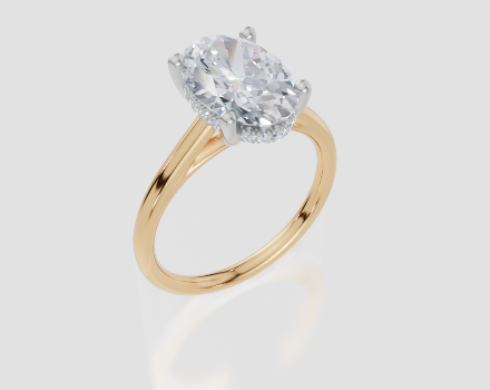 18ct Yellow Gold Oval Cut 3.10 Carat tw of Lab-Grown Diamond Ring