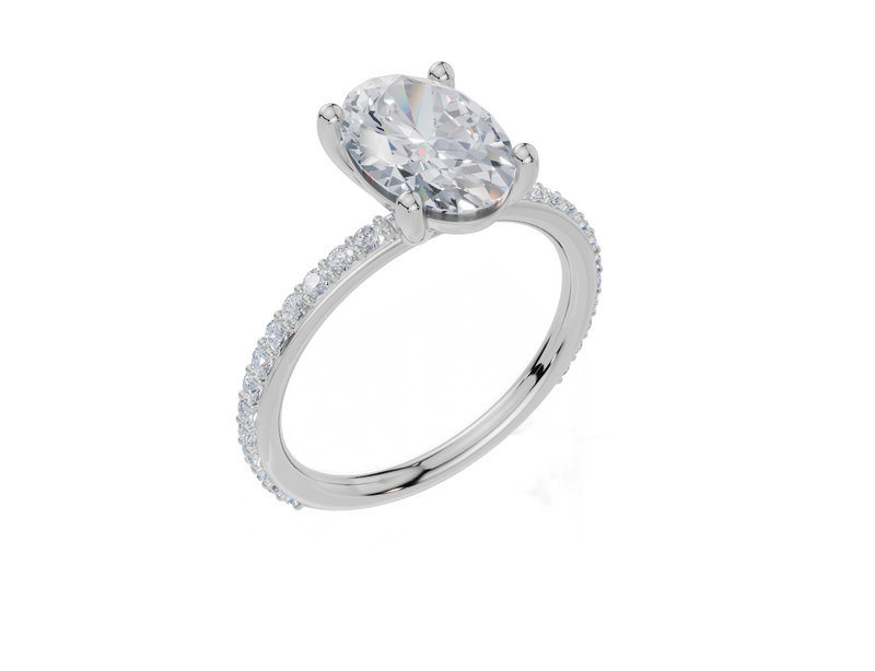 18ct White Gold Oval Cut 2.33 Carat tw of Lab-Grown Diamond Ring