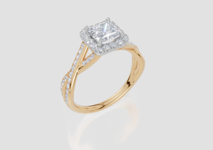 18ct Yellow Gold Princess Cut 1.15 Carat tw of Diamond Ring