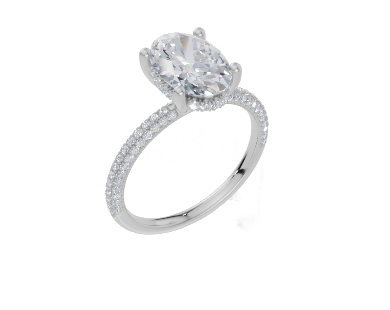 18ct White Gold Oval Cut 2.41 Carat tw of Lab-Grown Diamond Ring
