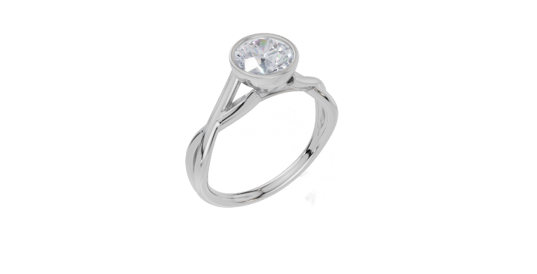 18ct White Gold Round Cut 1.00 Carat of Diamond Ring