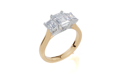 18ct Yellow Gold Emerald Cut 1.66 Carat tw of Lab-Grown Diamond Ring