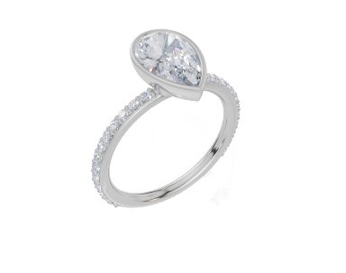 18ct White Gold Pear Cut 1.82 Carat tw of Lab-Grown Diamond Ring