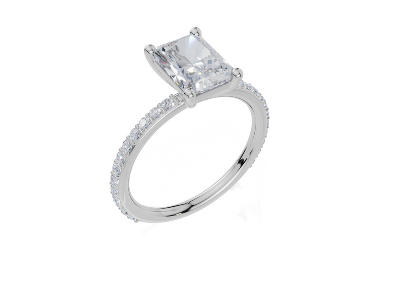 18ct White Gold Radiant Cut 1.82 Carat tw of Lab-Grown Diamond Ring