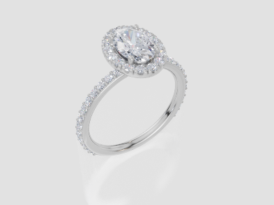 18ct White Gold Oval Cut 1.56 Carat tw of Diamond Ring