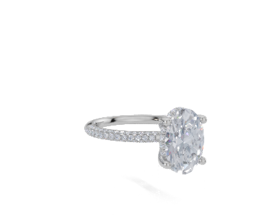 18ct White Gold Oval Cut 2.41 Carat tw of Lab-Grown Diamond Ring