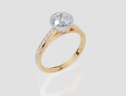 18ct Yellow Gold Round Cut 1.32 Carat tw of Diamond Ring