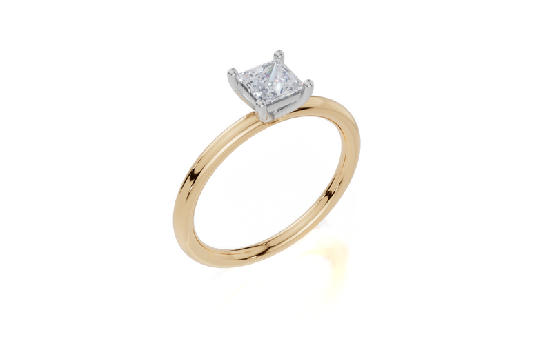 18ct Yellow Gold Princess Cut 0.50 Carat of Diamond Ring
