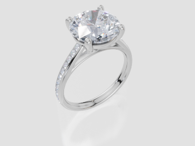 18ct White Gold Round Cut 4.33 Carat tw of Lab-Grown Diamond Ring