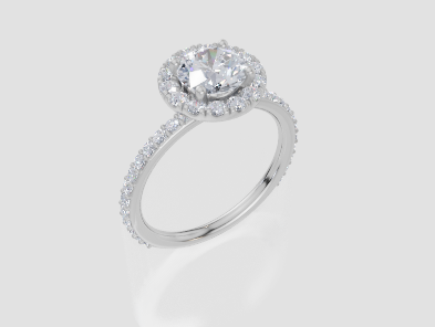 18ct White Gold Round Cut 1.59 Carat tw of Lab-Grown Diamond Ring