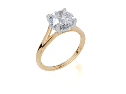 18ct Yellow Gold Round Cut 2.08 Carat tw of Lab-Grown Diamond Ring