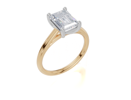 18ct Yellow Gold Emerald Cut 2.00 Carat of Lab-Grown Diamond Ring