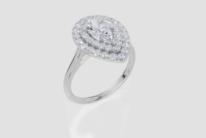 18ct White Gold Pear Cut 1.51 Carat tw of Diamond Ring