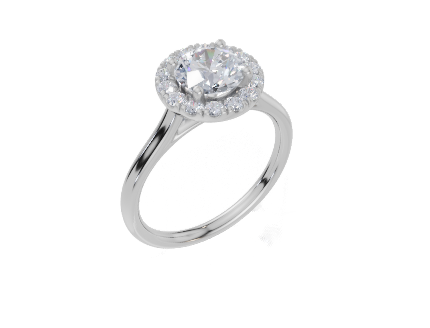 18ct White Gold Round Cut 1.27 Carat tw of Diamond Ring