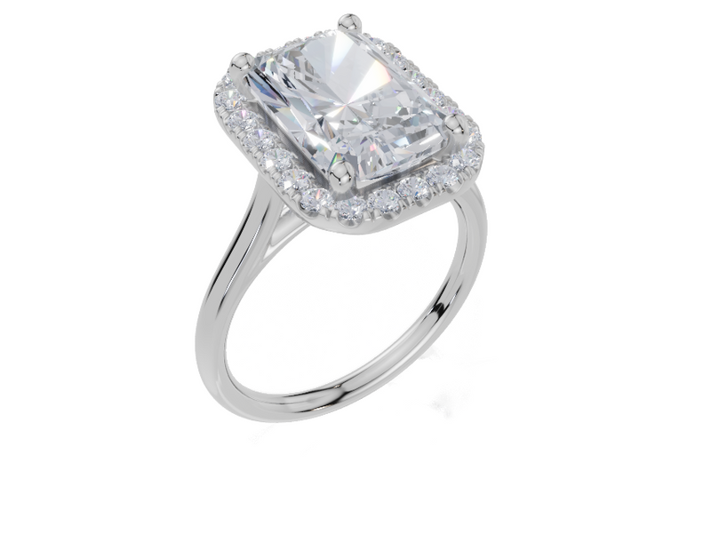 18ct White Gold Radiant Cut 4.33 Carat tw of Diamond Ring