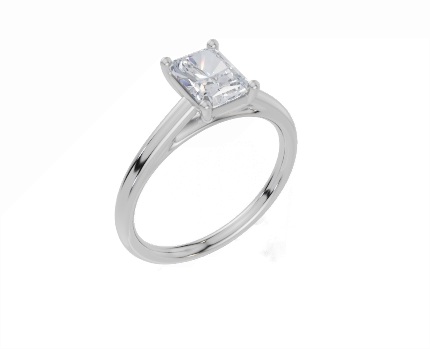 18ct White Gold Radiant Cut 1.00 Carat of Lab-Grown Diamond Ring