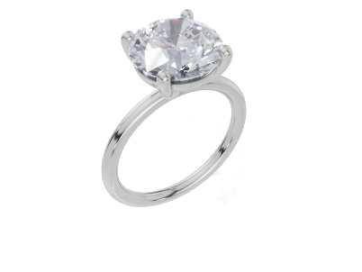 18ct White Gold Round Cut 4.00 Carat of Lab-Grown Diamond Ring