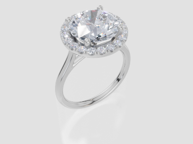18ct White Gold Round Cut 4.33 Carat tw of Lab-Grown Diamond Ring