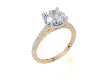 18ct Yellow Gold Round Cut 2.33 Carat tw of Diamond Ring