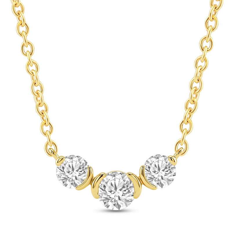 9ct Yellow Gold Round Cut 0.50ctw Diamond Necklace