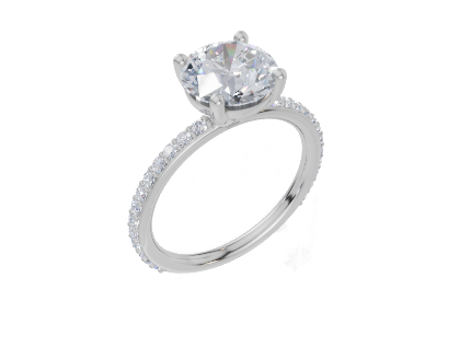 18ct White Gold Round Cut 2.33 Carat tw of Lab-Grown Diamond Ring