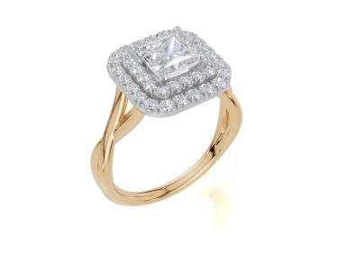 18ct Yellow Gold Princess Cut 1.51 Carat tw of Diamond Ring