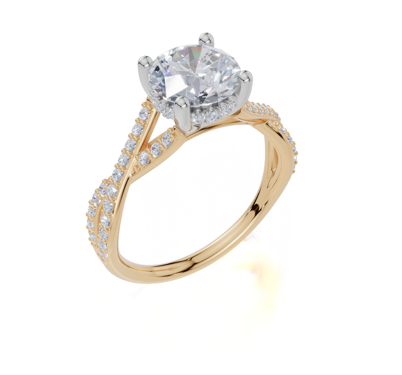 18ct Yellow Gold Round Cut 1.88 Carat tw of Lab-Grown Diamond Ring
