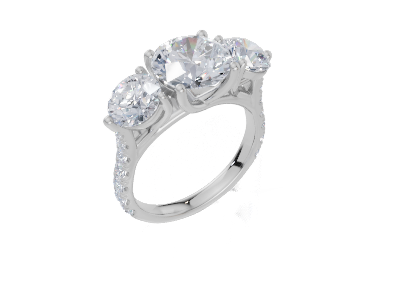 18ct White Gold Round Cut 3.94 Carat tw of Diamond Ring