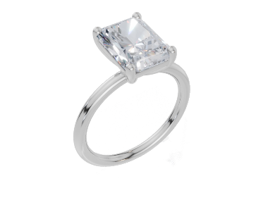 18ct White Gold Radiant Cut 3.00 Carat of Diamond Ring